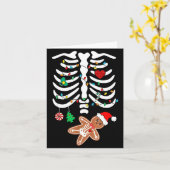 Christmas Maternity Pregnancy Gingerbread Skeleton Kaart (Gele Bloem)