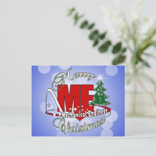 CHRISTMAS ME MECHANICAL ENGINEER FEESTDAGENKAART (Staand voorkant)