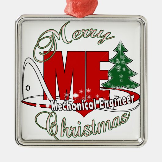 CHRISTMAS ME MECHANICAL ENGINEER METALEN ORNAMENT (Voorkant)