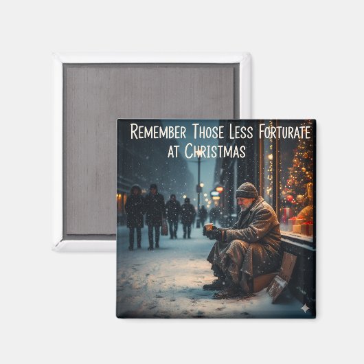 CHRISTMAS MEANING PICTURE REMEMBER THE POOR MAGNEET (Voorkant / Achterkant)