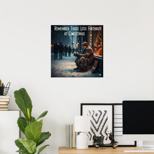 CHRISTMAS MEANING PICTURE REMEMBER THE POOR POSTER (Thuiskantoor)