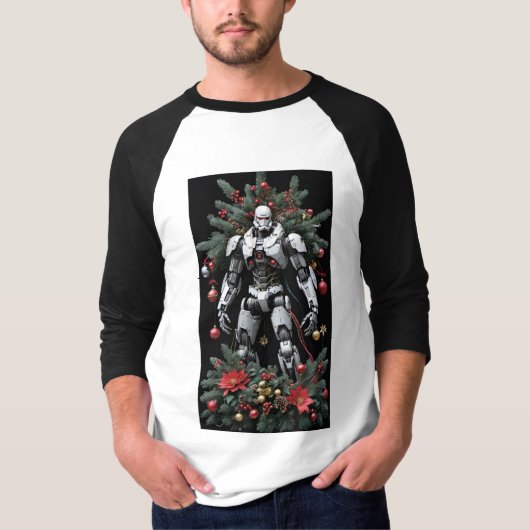 Christmas Mech Robot T-shirt (Voorkant)