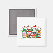 Christmas Medication Bottles Funny Nurse Humor  Magneet (Voorkant / Achterkant)