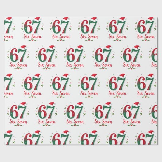 Christmas Meme Six Seven 67 6 7 Holiday Cadeaupapier (Vlak)