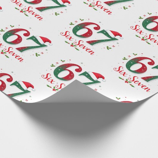 Christmas Meme Six Seven 67 6 7 Holiday Cadeaupapier (Hoek)