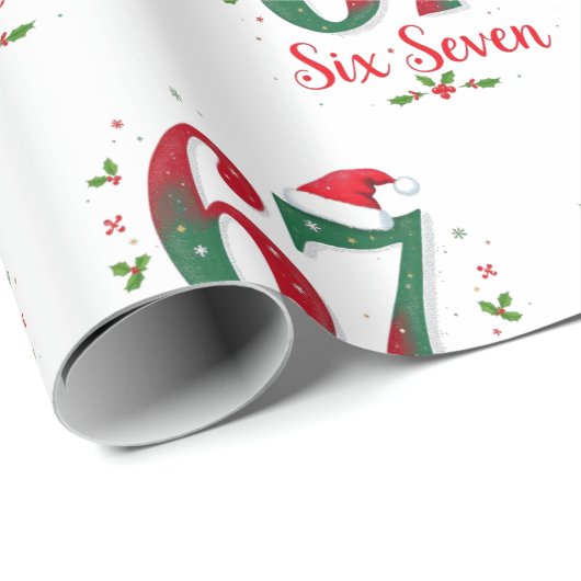 Christmas Meme Six Seven 67 6 7 Holiday Cadeaupapier (Rol Hoek)