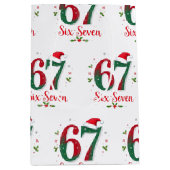 Christmas Meme Six Seven 67 6 7 Holiday Medium Cadeauzakje (Voorkant)