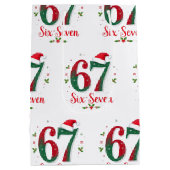 Christmas Meme Six Seven 67 6 7 Holiday Medium Cadeauzakje (Achterkant)