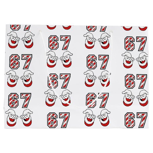 Christmas Meme Six Seven 67 6 7 Santa  Groot Cadeauzakje (Achterkant)
