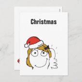 Christmas Memes Blonde Troll Aangepaste tekst BEWE Feestdagenkaart (Voorkant / Achterkant)