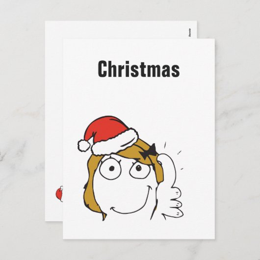 Christmas Memes Blonde Troll Aangepaste tekst BEWE Feestdagenkaart (Voorkant / Achterkant)