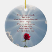 Christmas Memorial Custom Name Roos Keramisch Ornament (Achterkant)