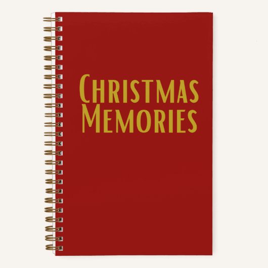 "Christmas Memories" Red & Gold Christmas Journal Notitieboek (Voorkant)