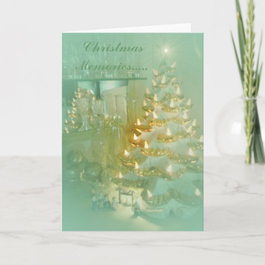 Christmas Memories...zacht aqua  ontwerp Feestdagen Kaart (Voorkant)