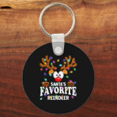 Christmas Men Women Santa's Favorite Reindeer  Sleutelhanger (Voorkant)