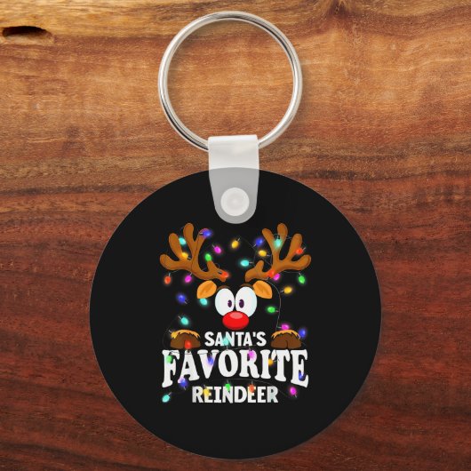 Christmas Men Women Santa's Favorite Reindeer  Sleutelhanger (Voorkant)