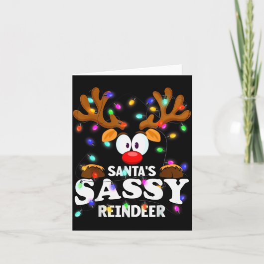 Christmas Men Women Santa's Sy Reindeer  Kaart (Voorkant)