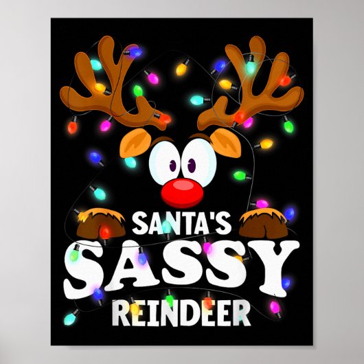 Christmas Men Women Santa's Sy Reindeer  Poster (Voorkant)