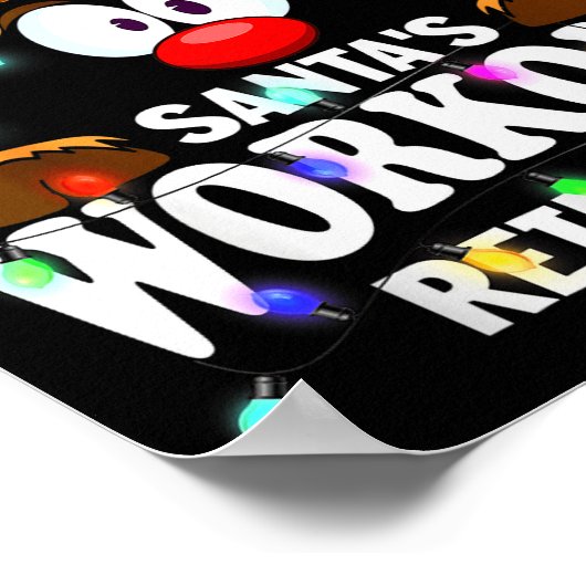 Christmas Men Women Santa's Workout Reindeer  Poster (Hoek)