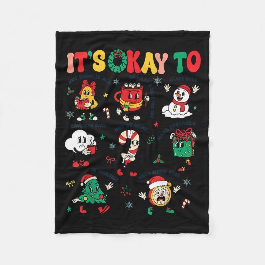 Christmas Mental Health Awareness Men Women It's O Fleece Deken (Voorkant)