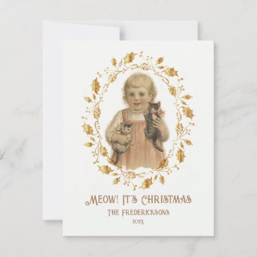 Christmas Meow  Holiday Kaart (Voorkant)
