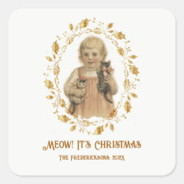 Christmas Meow  Vierkante Sticker