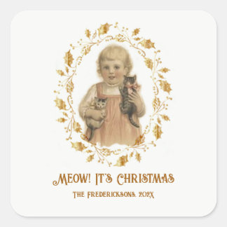 Christmas Meow  Vierkante Sticker