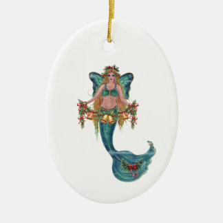 Christmas mermaid by Renee Lavoie Keramisch Ornament