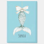 Christmas Mermaid Cream Bow Magneet (Voorkant)