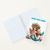 Christmas Mermaid Spiral Notitieboek – Bewerkbare  (Binnen)