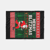 Christmas Merry Blitzmas Santa Football Ugly Sweat Fleece Deken (Voorkant (Horizontaal))