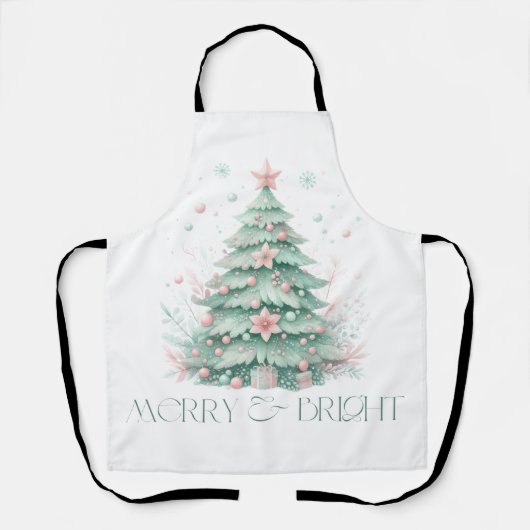 Christmas Merry & Bright Christmas Tree Mint Pink Schort (Voorkant)