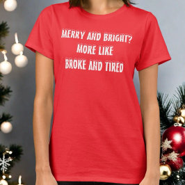 Christmas Merry Bright Grappige typografie monogra T-shirt
