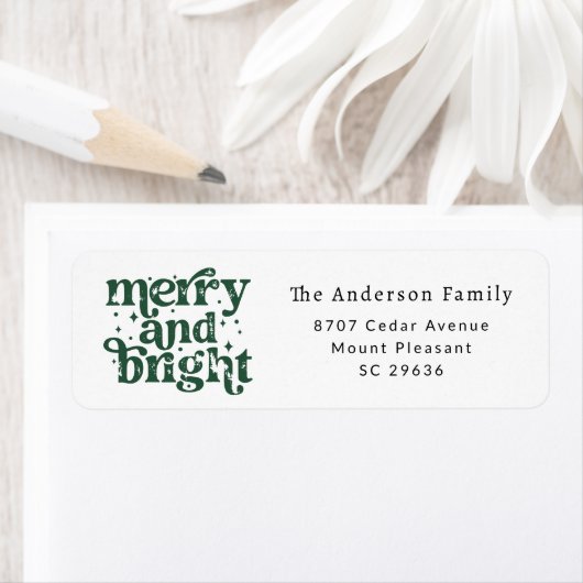 Christmas Merry & Bright Return Address Label (Insitu)