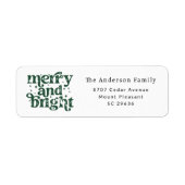Christmas Merry & Bright Return Address Label (Voorkant)