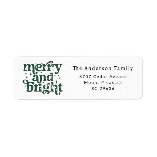 Christmas Merry & Bright Return Address Label (Voorkant)