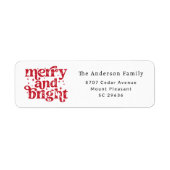 Christmas Merry & Bright Return Address Label (Voorkant)