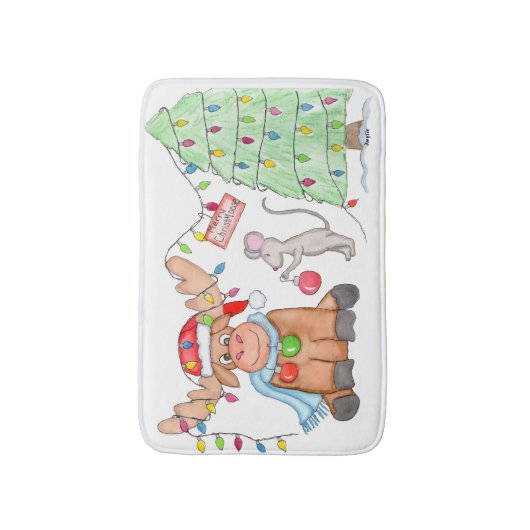 Christmas - Merry Christ-Moose! Badmat (Voorkant Verticaal)