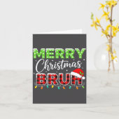 Christmas Merry Christmas Bruh Buffalo Plaid Santa Kaart (Gele Bloem)