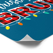 Christmas Merry Christmas Bruh Buffalo Plaid Santa Poster (Hoek)