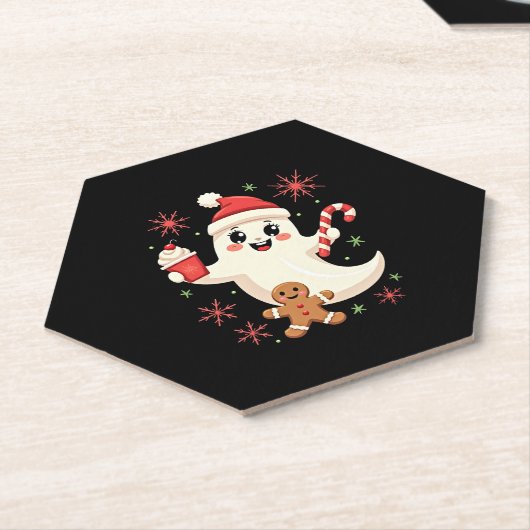 Christmas Merry Christmas For Gift Christmas Ghost Kartonnen Onderzetters (Schuin)