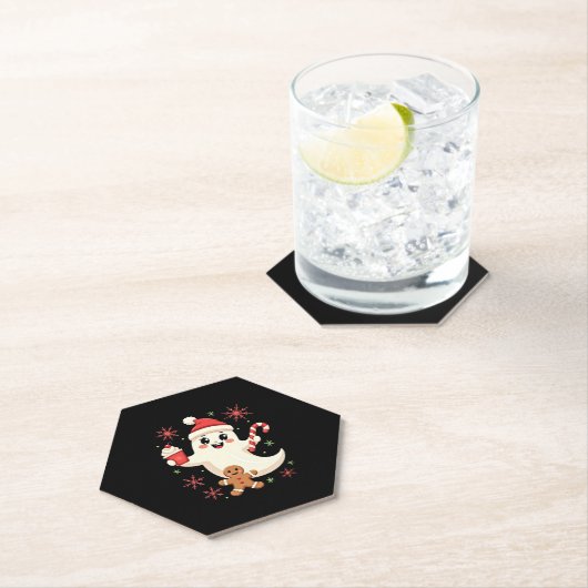 Christmas Merry Christmas For Gift Christmas Ghost Kartonnen Onderzetters (Insitu)