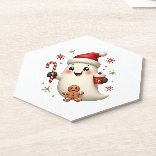 Christmas Merry Christmas For Gift Christmas Ghost Kartonnen Onderzetters (Schuin)