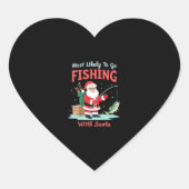 Christmas Merry Christmas For Gift Fishing Santa ( Hart Sticker (Voorkant)