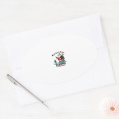 Christmas Merry Christmas For Gift Fishing Santa ( Ovale Sticker (Envelop)