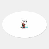 Christmas Merry Christmas For Gift Fishing Santa ( Ovale Sticker (Voorkant)