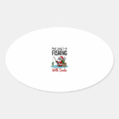 Christmas Merry Christmas For Gift Fishing Santa ( Ovale Sticker (Voorkant)