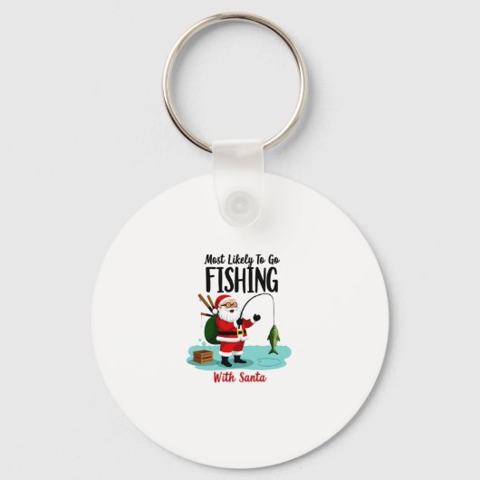 Christmas Merry Christmas For Gift Fishing Santa ( Sleutelhanger (Voorkant)