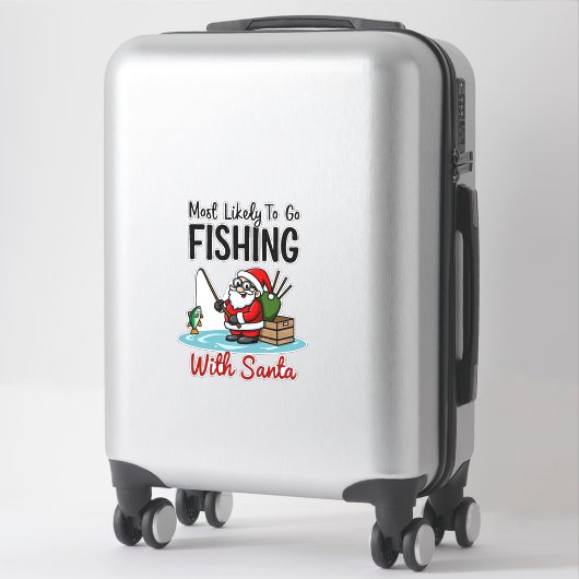 Christmas Merry Christmas For Gift Fishing Santa ( Sticker (Koffer)