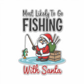 Christmas Merry Christmas For Gift Fishing Santa ( Sticker (Voorkant)